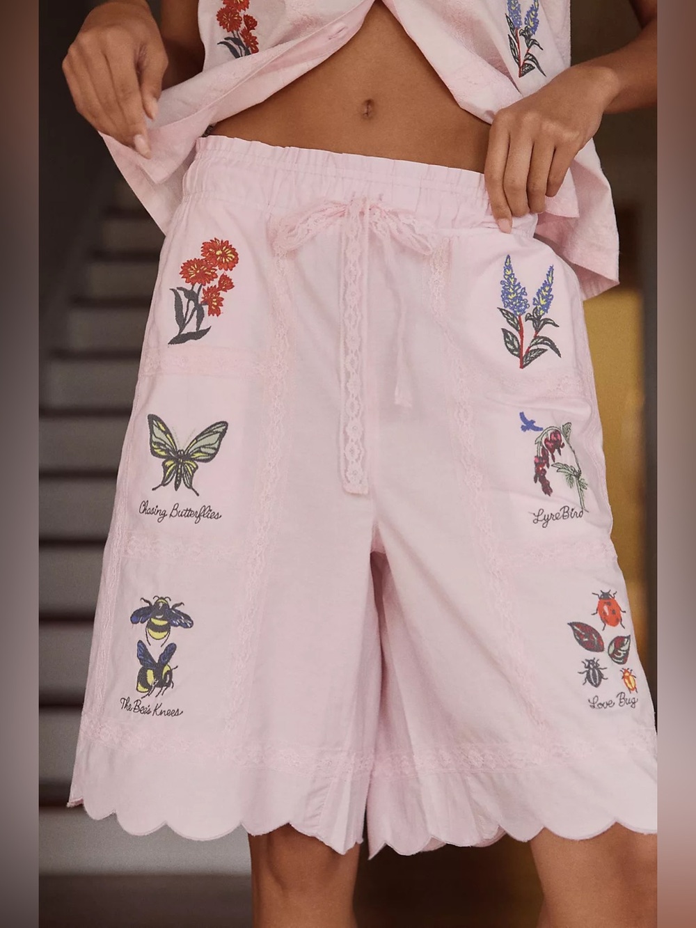 NWT LyreBird Embroidered Bermuda
Shorts